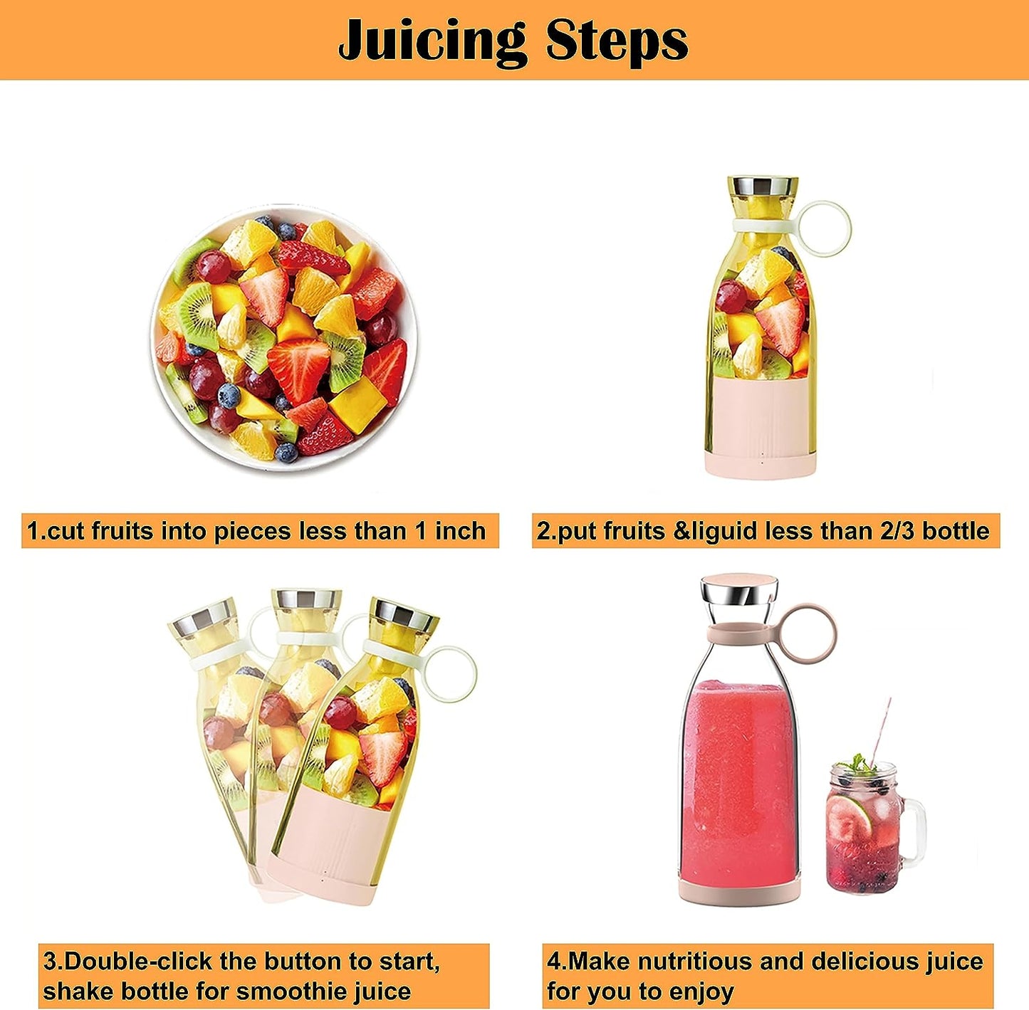 Juice Portable Blender – Your On-the-Go Juicer and Sorbet Maker